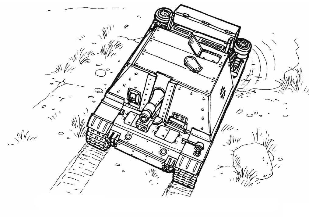 dibujo tanque sturmpanzer para imprimir y colorear