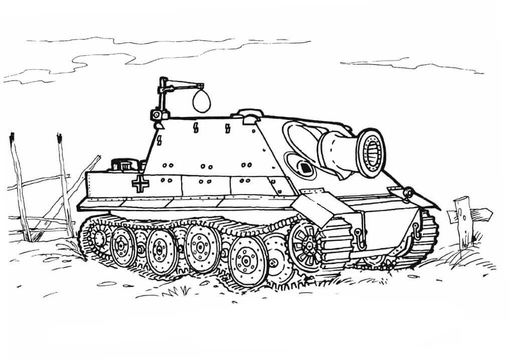 dibujo tanque sturmtiger para imprimir y colorear