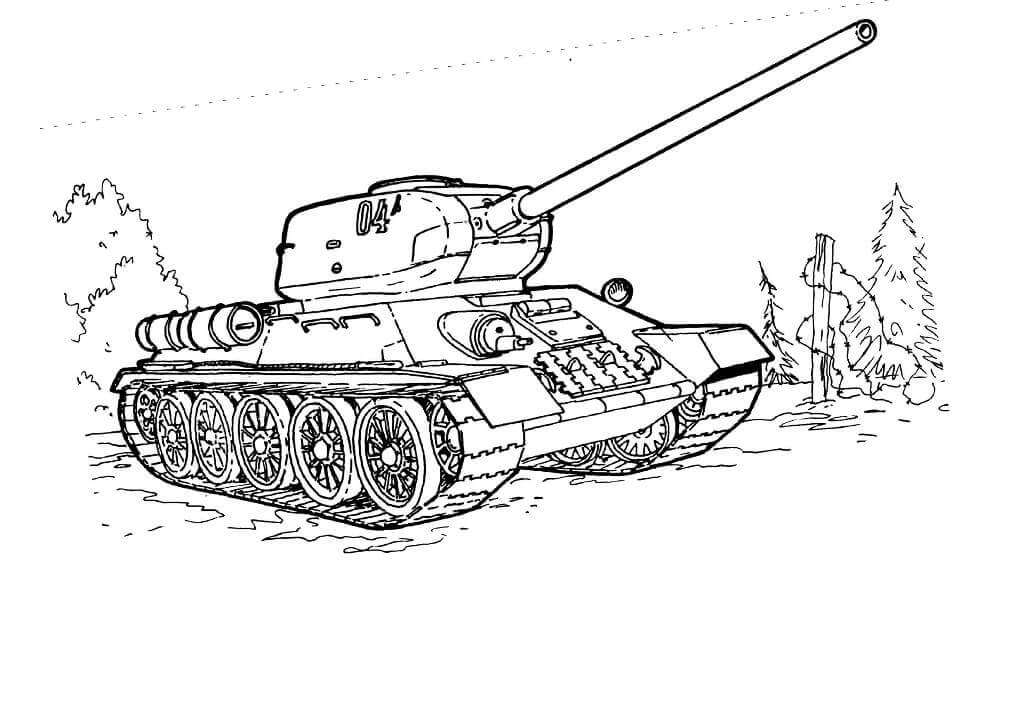 dibujo tanque t 34 para imprimir y colorear