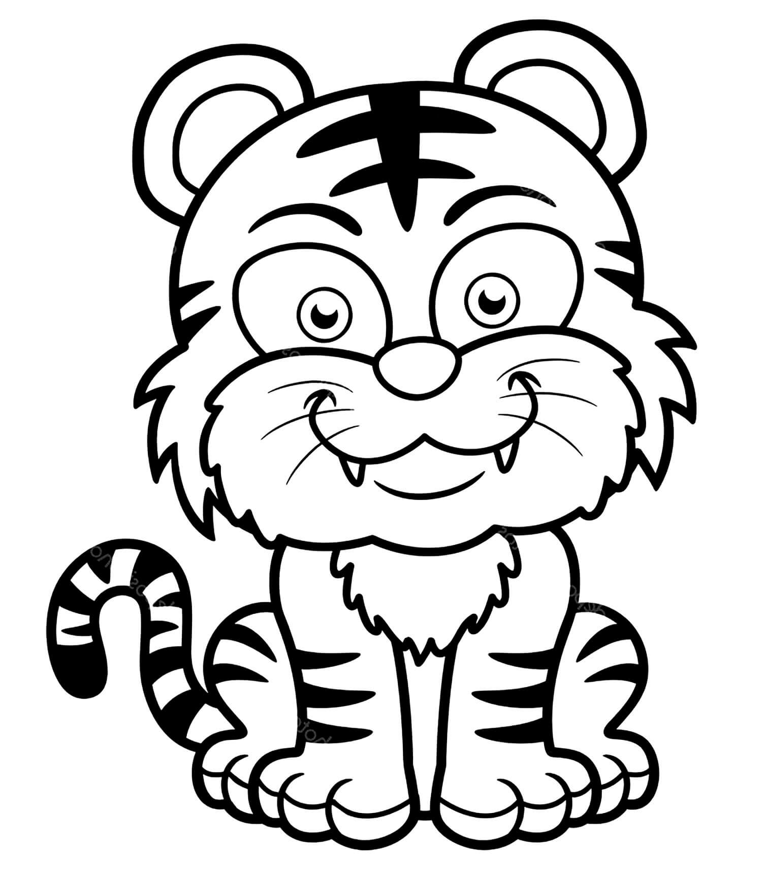 dibujo buen tigre para colorear