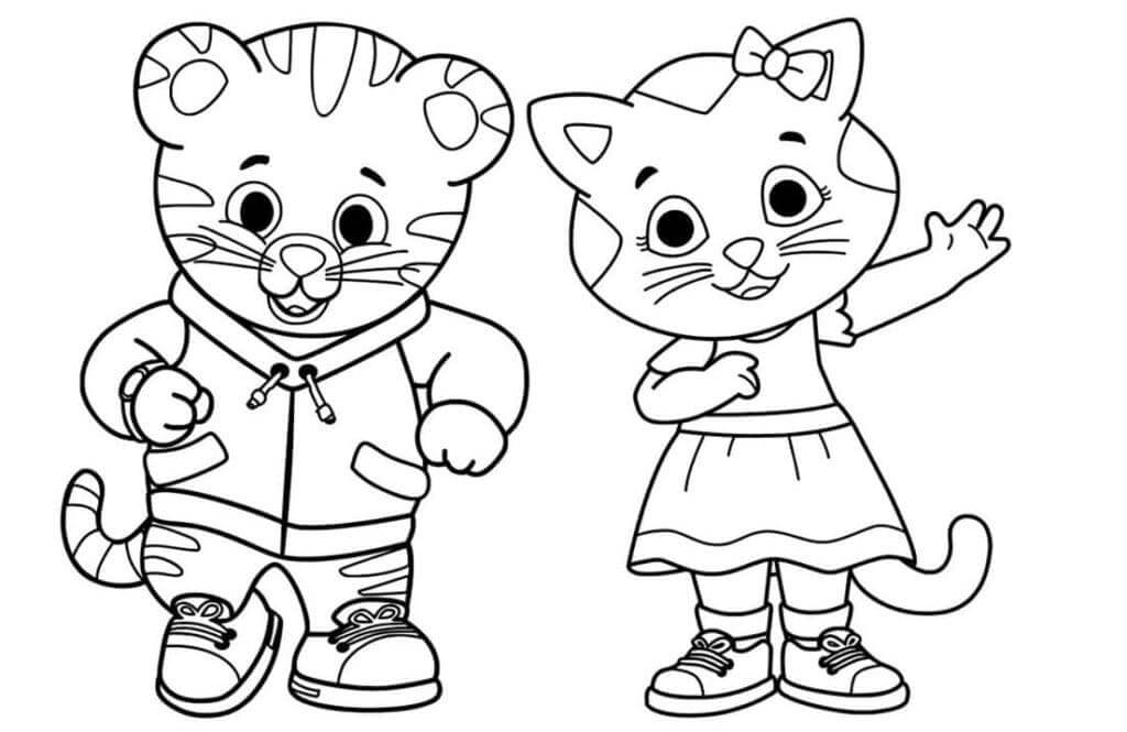 dibujo daniel tigre y familia para colorear