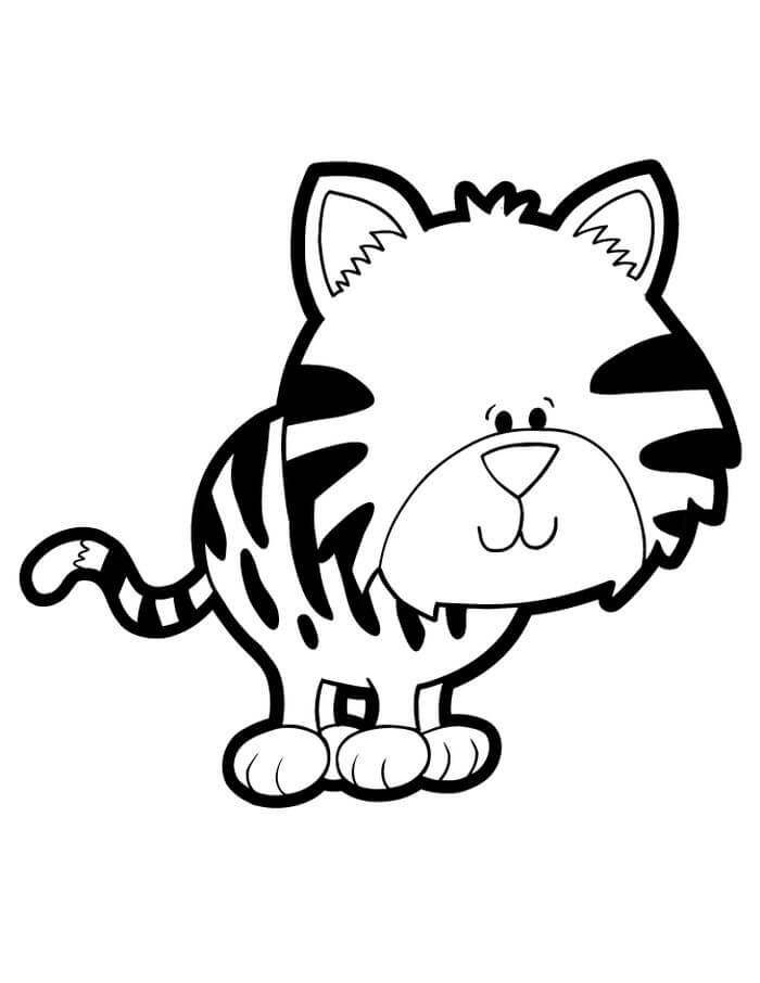 dibujo dulce tigre para colorear