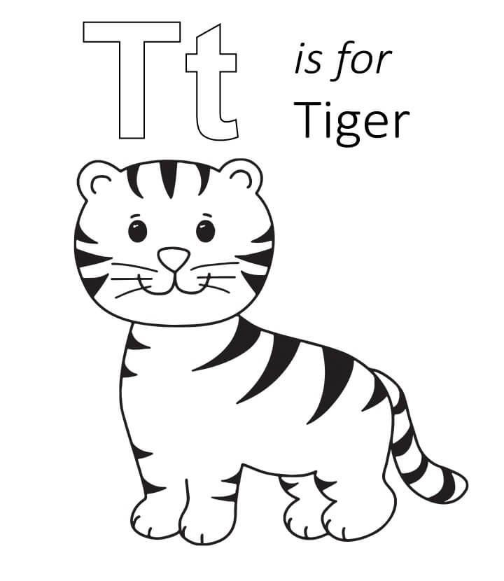dibujo t es para tigre para colorear