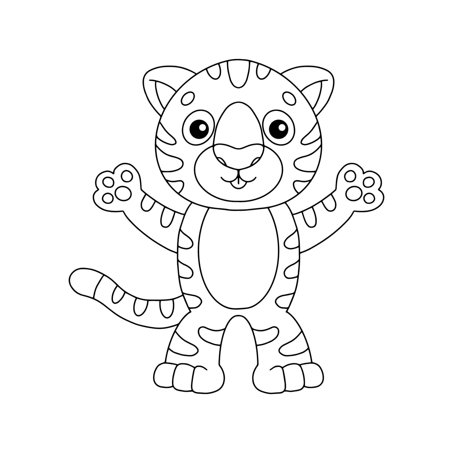 dibujo tigre asombroso para colorear