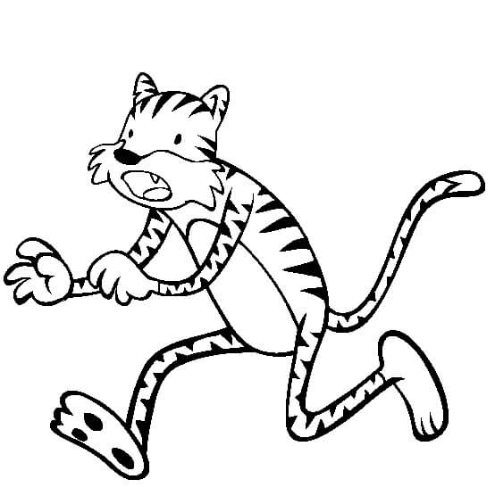 dibujo tigre corriendo para colorear