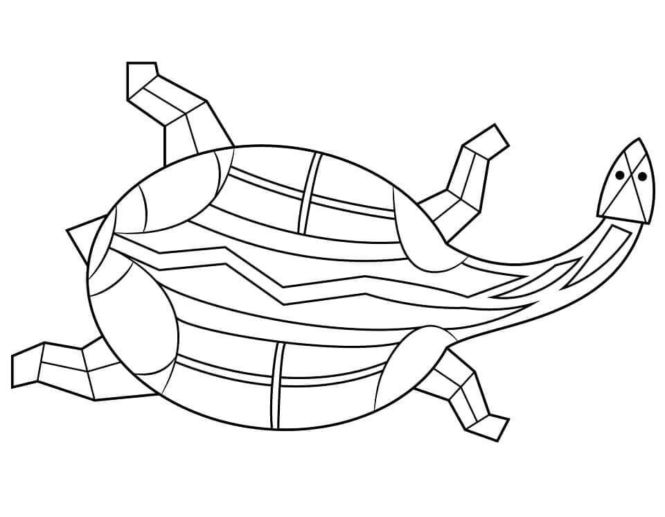 dibujo gran tortuga para colorear