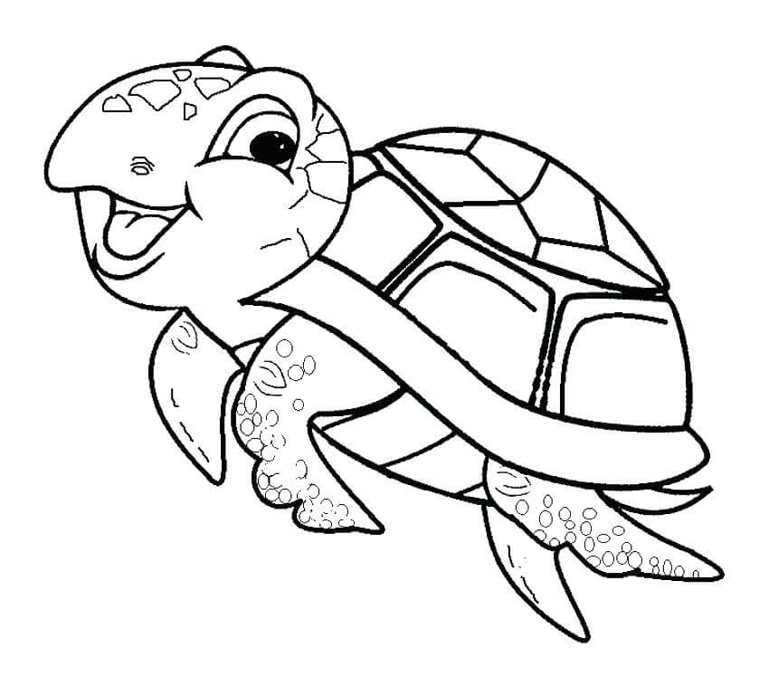dibujo tortuga divertido para colorear