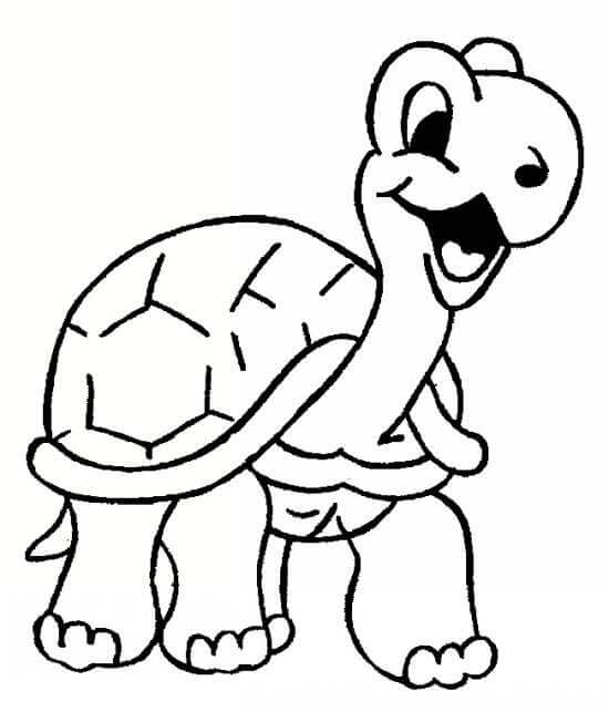 dibujo tortuga feliz para colorear