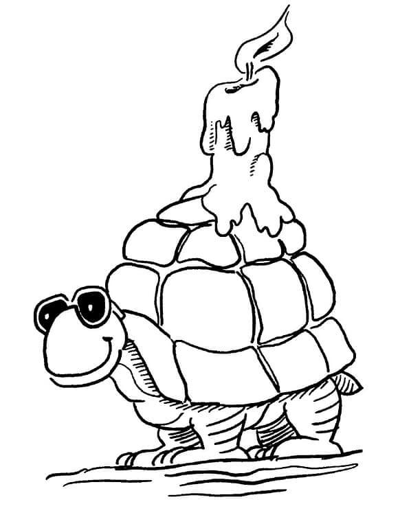 dibujo tortuga sonriendo para colorear