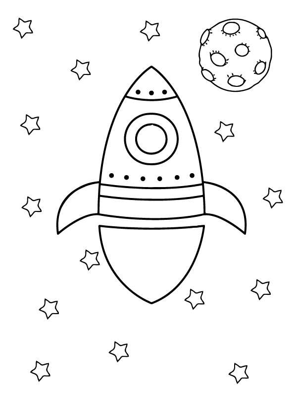 dibujo easy to color space shuttle imprimir y colorear
