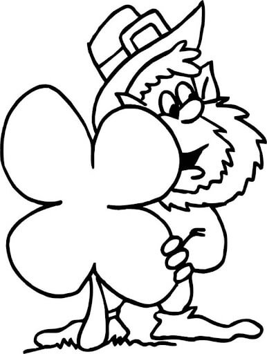 Dibujo De Hombre Tenencia Trébol Para Colorear Y Imprimir