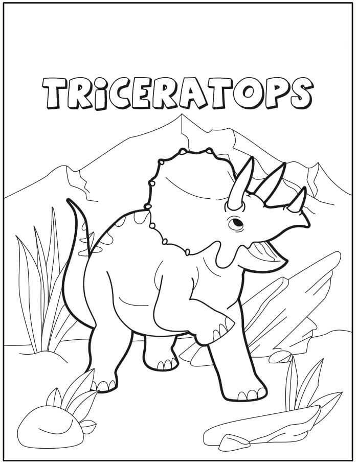 dibujo buen triceratops para colorear