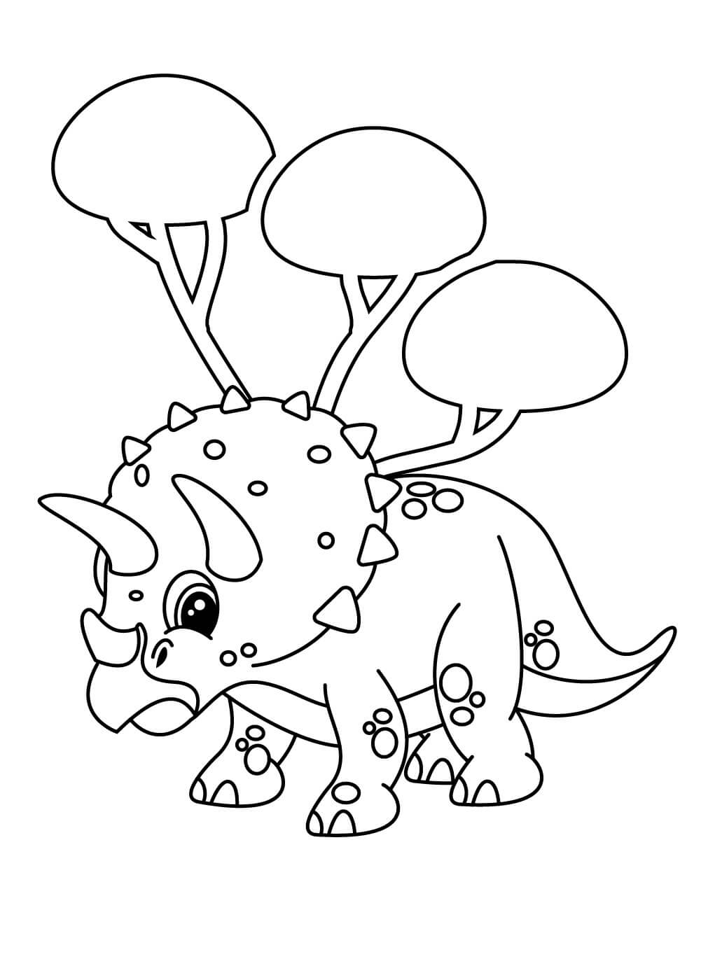 dibujo increible triceratop para colorear