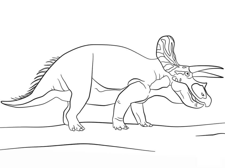 dibujo parque jurasico triceratops para colorear