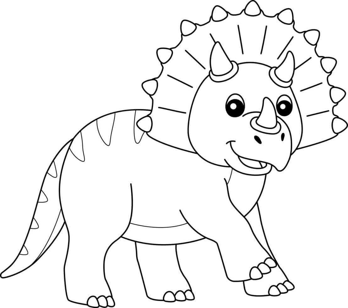 dibujo triceratop divertido para colorear