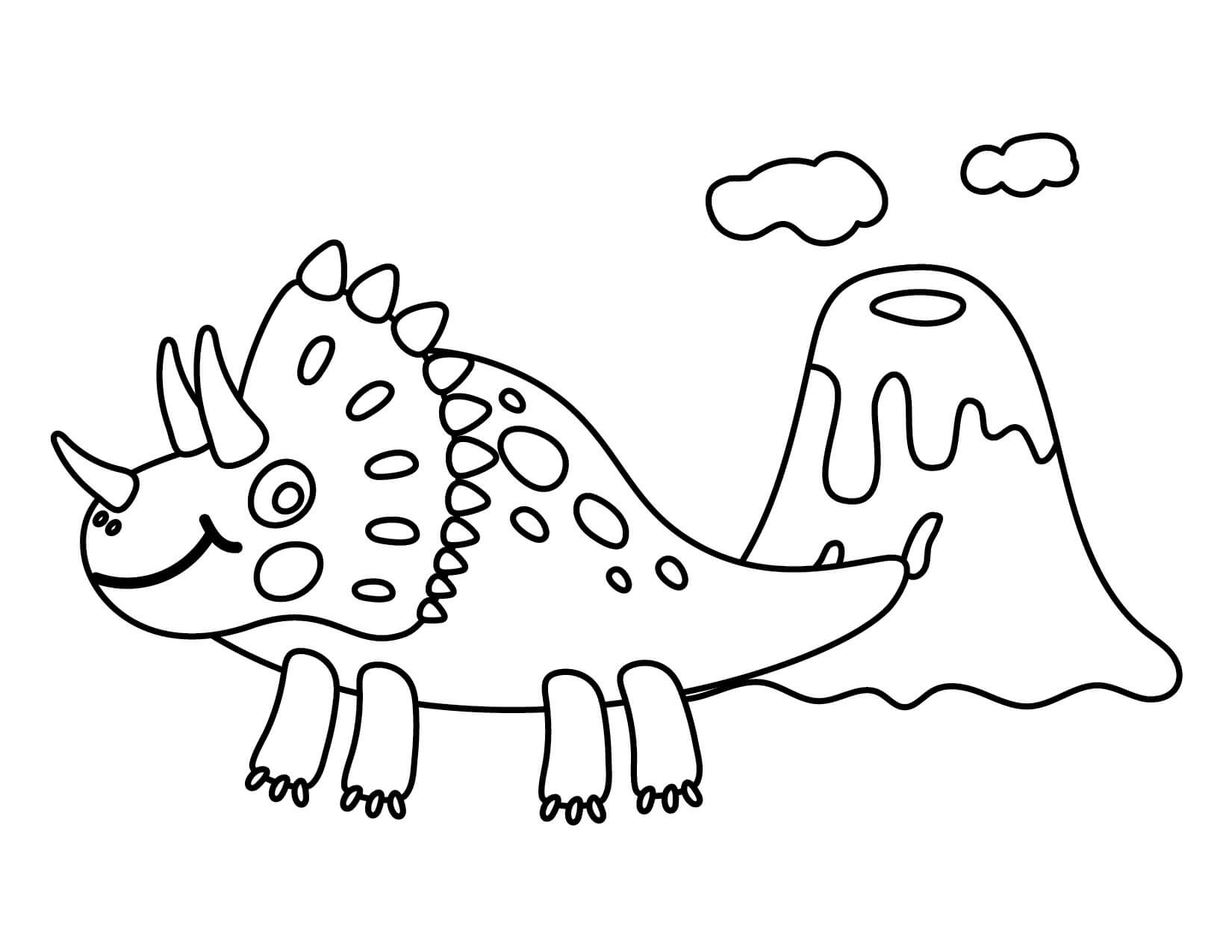 dibujo triceratop imprimible para colorear