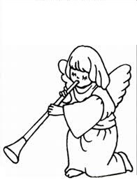 dibujo angulo de tocar la trompeta para colorear