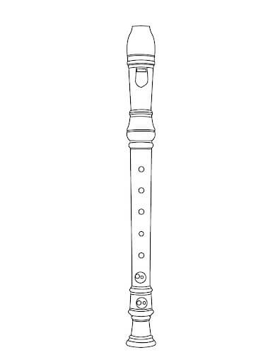 dibujo gran flauta bajar para colorear