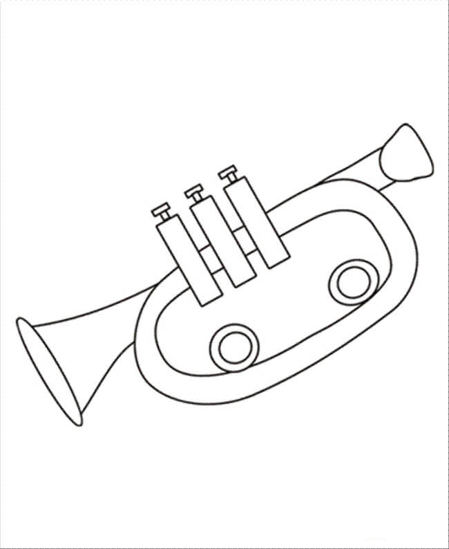 dibujo vector de trompeta para colorear