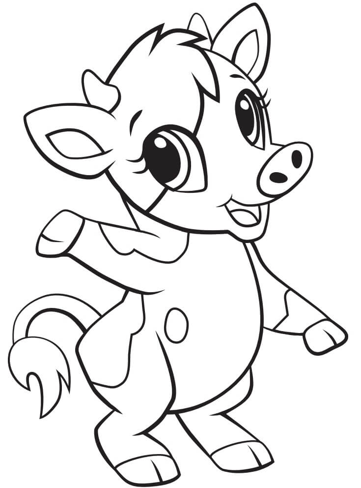 Dibujo de Vaca Bebé para Colorear y Imprimir